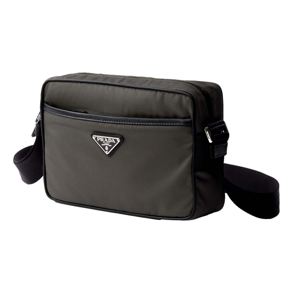 Prada Re-Nylon Saffiano Leather Camera Crossbody Zip Bag in
